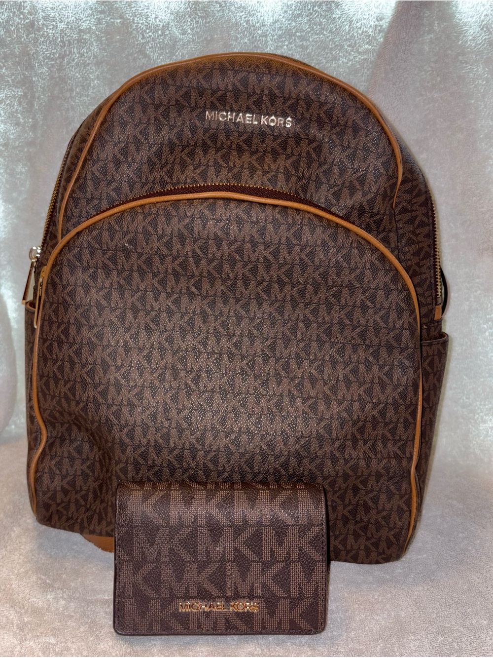 Michael Kors Brown Signature MK Backpack - Brown Authentic